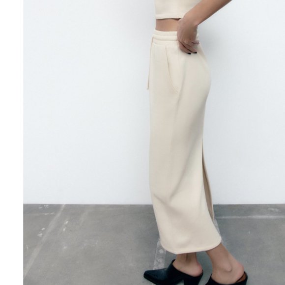 NWT ZARA PLUSH SKIRT ECRU - Picture 3 of 8